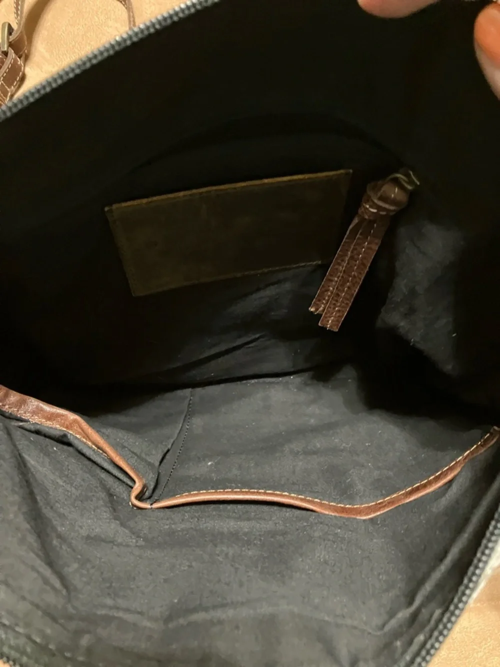 Myra Bag Light Blue Floral Tooled Satchel with Brown & Cowhide Accents